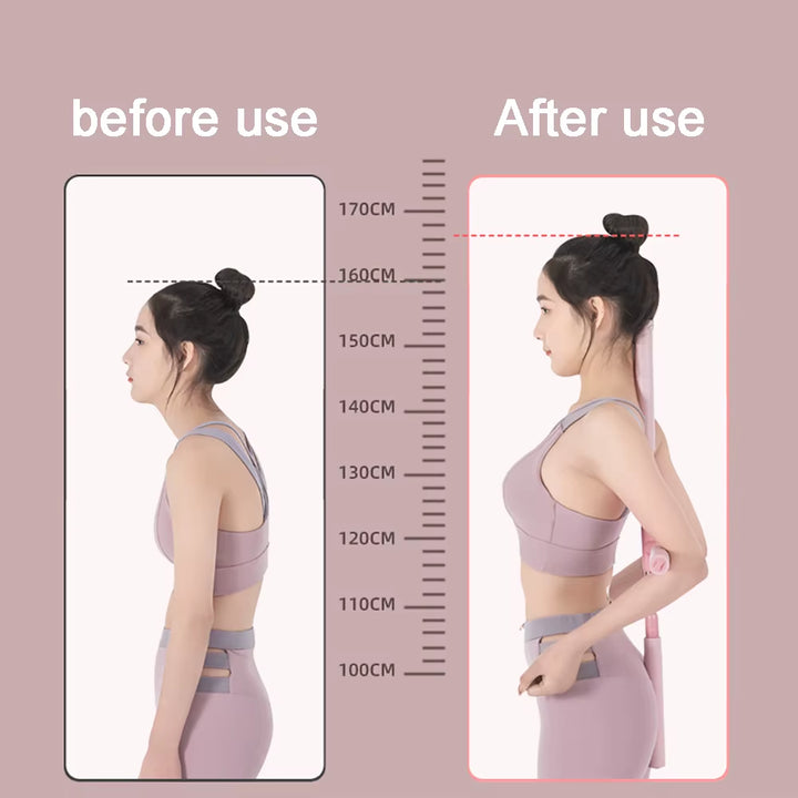 Yoga Hunchback Corrector Adjustable Stainless Steel Body Stick Cross Open Back Standing Training Stick Gym Home Sports Equipment